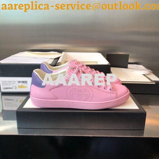 Replica Gucci Men Women's Ace Sneaker with Interlocking G 598527 Pink 2