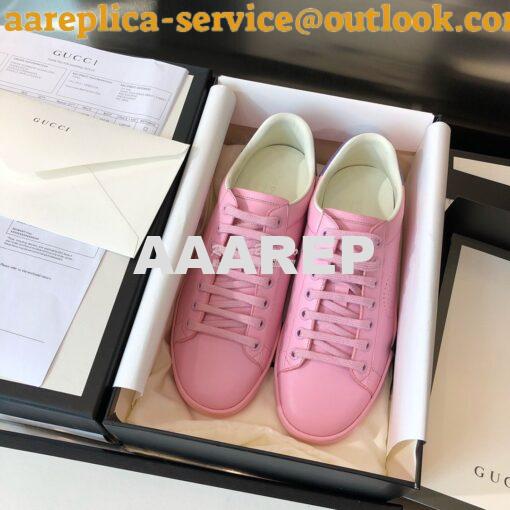 Replica Gucci Men Women's Ace Sneaker with Interlocking G 598527 Pink 4