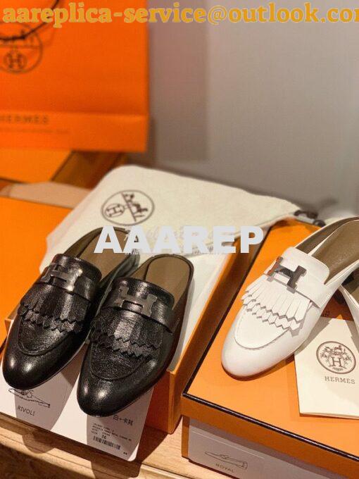 Replica Hermes Rivoli Mule in Goatskin H181067Z Noir