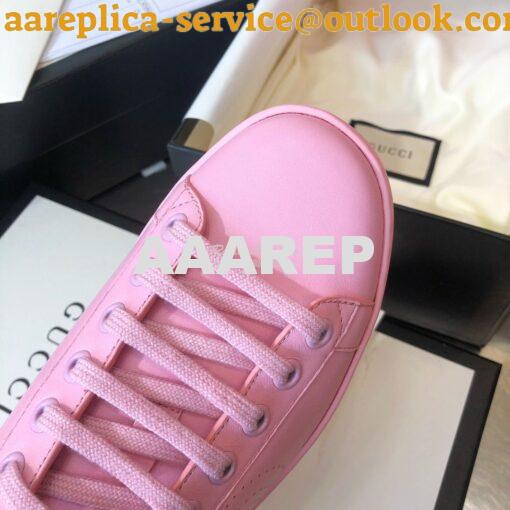 Replica Gucci Men Women's Ace Sneaker with Interlocking G 598527 Pink 5