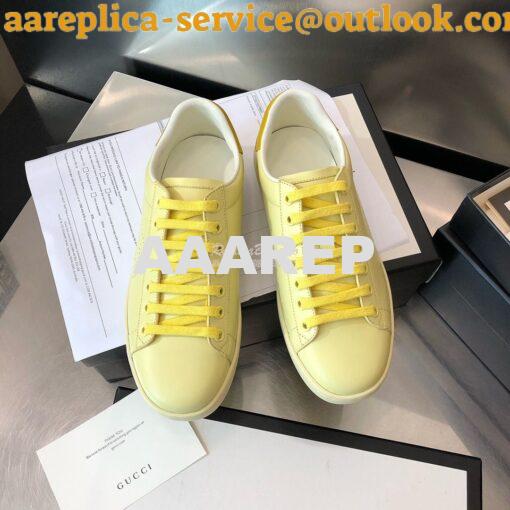 Replica Gucci Men Women's Ace Sneaker with Interlocking G 598527 Yello 2