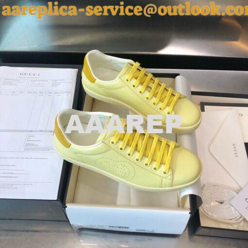 Replica Gucci Men Women's Ace Sneaker with Interlocking G 598527 Yello 3