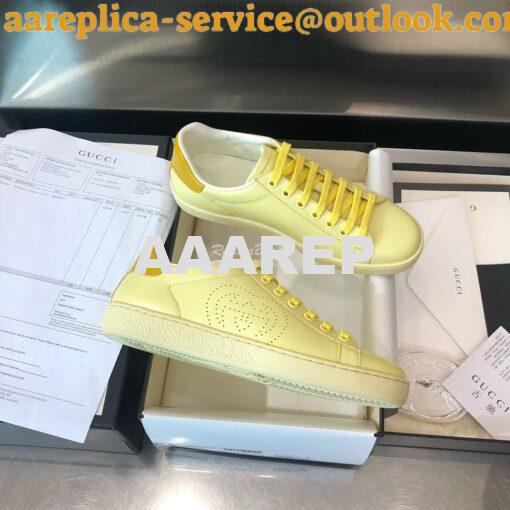 Replica Gucci Men Women's Ace Sneaker with Interlocking G 598527 Yello 5