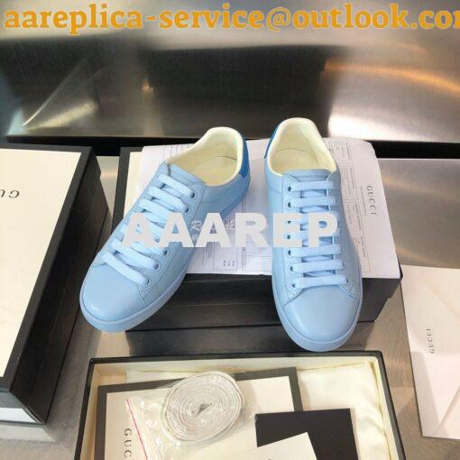 Replica Gucci Men Women's Ace Sneaker with Interlocking G 598527 Blue 2