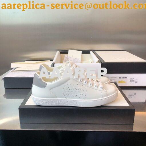 Replica Gucci Men Women's Ace Sneaker with Interlocking G 598527 White