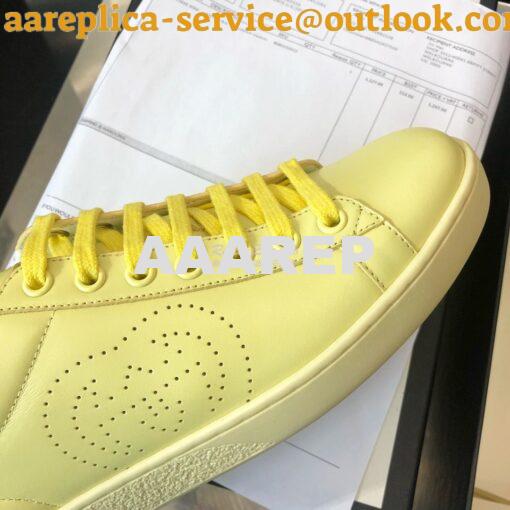 Replica Gucci Men Women's Ace Sneaker with Interlocking G 598527 Yello 6