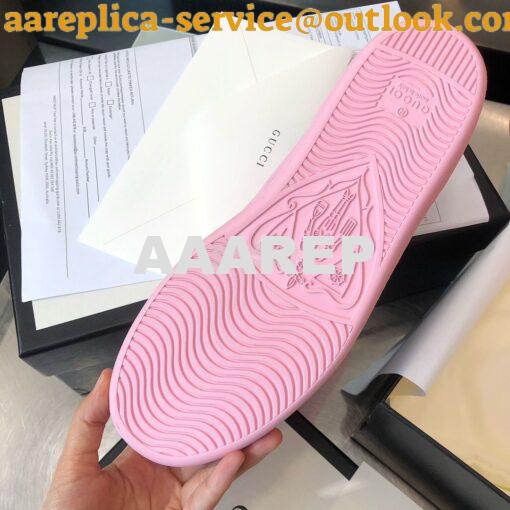 Replica Gucci Men Women's Ace Sneaker with Interlocking G 598527 Pink 9