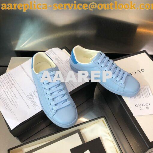 Replica Gucci Men Women's Ace Sneaker with Interlocking G 598527 Blue 3