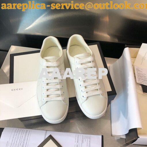Replica Gucci Men Women's Ace Sneaker with Interlocking G 598527 White 2