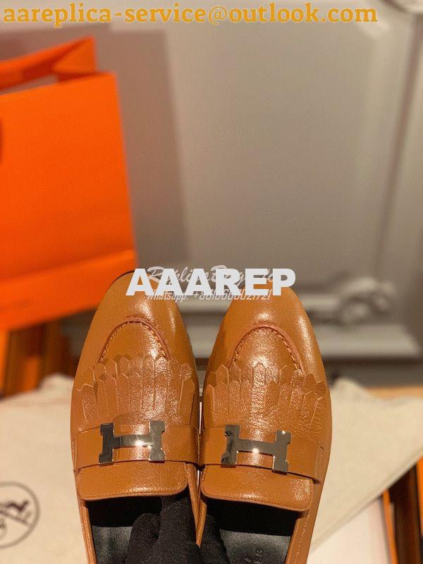 Replica Hermes Royal Loafer in Suede Goatskin H192203Z Beige Doré 6 Replica Hermes Royal Loafer in Suede Goatskin H192203Z Beige Doré 6