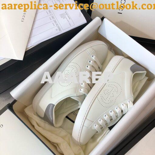 Replica Gucci Men Women's Ace Sneaker with Interlocking G 598527 White 4