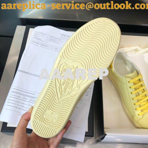 Replica Gucci Men Women's Ace Sneaker with Interlocking G 598527 Yello 8