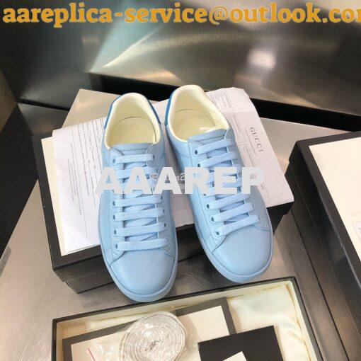 Replica Gucci Men Women's Ace Sneaker with Interlocking G 598527 Blue 5