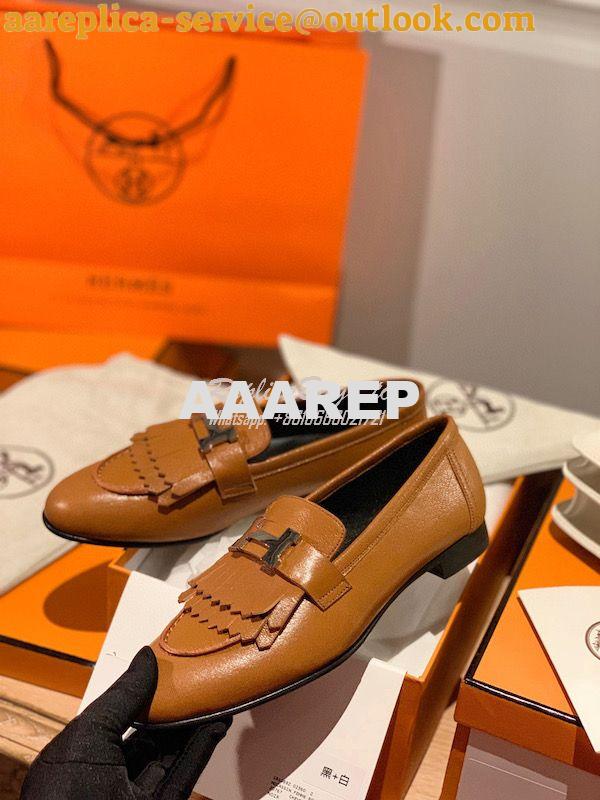 Replica Hermes Royal Loafer in Suede Goatskin H192203Z Beige Doré 7 Replica Hermes Royal Loafer in Suede Goatskin H192203Z Beige Doré 7