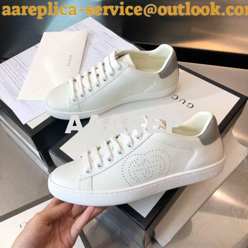 Replica Gucci Men Women's Ace Sneaker with Interlocking G 598527 White 5