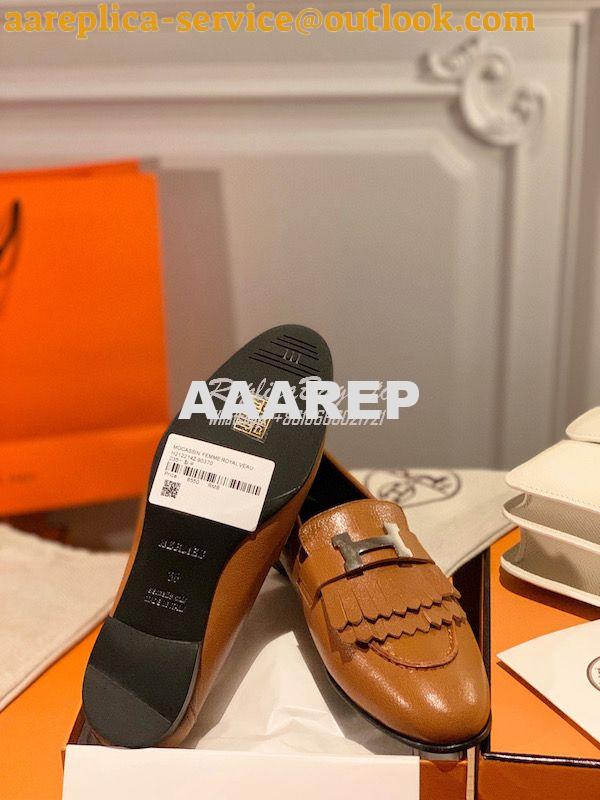 Replica Hermes Royal Loafer in Suede Goatskin H192203Z Beige Doré 9 Replica Hermes Royal Loafer in Suede Goatskin H192203Z Beige Doré 9