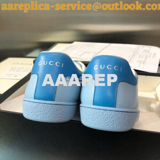 Replica Gucci Men Women's Ace Sneaker with Interlocking G 598527 Blue 8