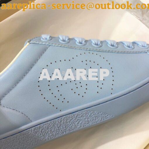 Replica Gucci Men Women's Ace Sneaker with Interlocking G 598527 Blue 9