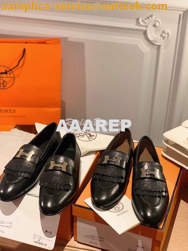 Replica Hermes Royal Loafer in Goatskin H192203Z Noir Replica Hermes Royal Loafer in Goatskin H192203Z Noir