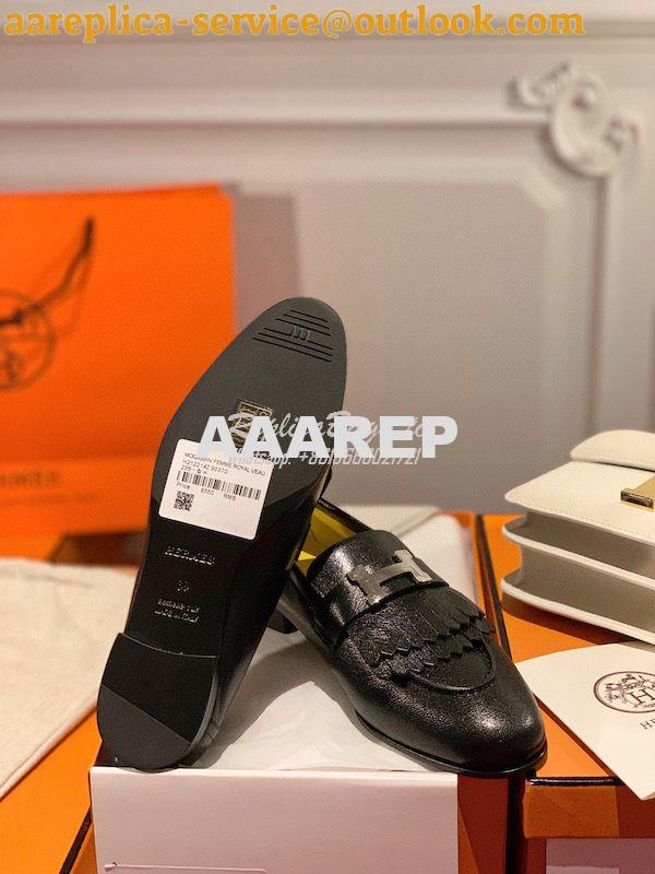 Replica Hermes Royal Loafer in Goatskin H192203Z Noir w Yellow Goatski 8 Replica Hermes Royal Loafer in Goatskin H192203Z Noir w Yellow Goatski 8