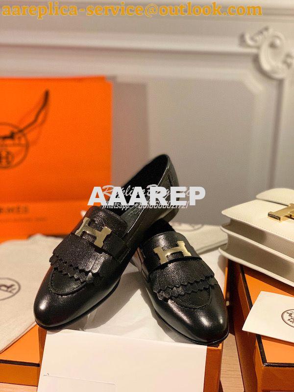 Replica Hermes Royal Loafer in Goatskin H192203Z Noir 2 Replica Hermes Royal Loafer in Goatskin H192203Z Noir 2