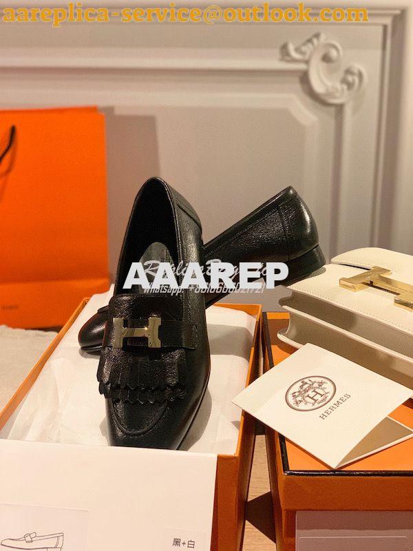 Replica Hermes Royal Loafer in Goatskin H192203Z Noir 4 Replica Hermes Royal Loafer in Goatskin H192203Z Noir 4