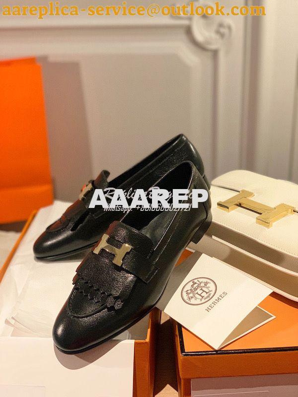 Replica Hermes Royal Loafer in Goatskin H192203Z Noir 6 Replica Hermes Royal Loafer in Goatskin H192203Z Noir 6