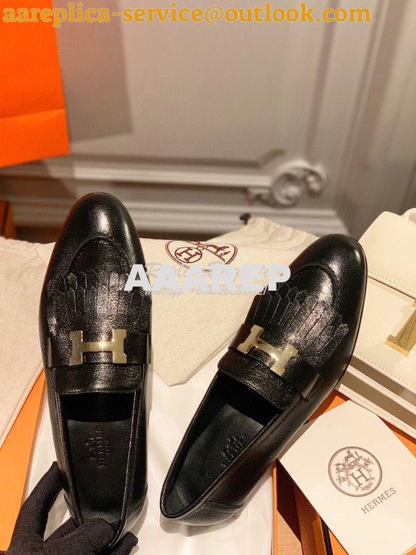 Replica Hermes Royal Loafer in Goatskin H192203Z Noir 8 Replica Hermes Royal Loafer in Goatskin H192203Z Noir 8