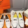 Replica Hermes Royal Loafer in Calfskin H181070 White w Hazelnut Goats 10