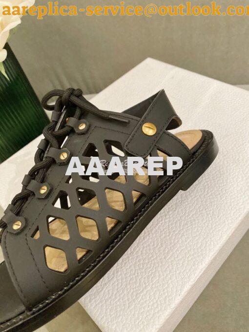 Replica Dior D-Trap Sandals Black Matte Calfskin KCQ510 6