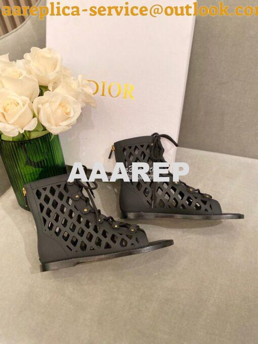 Replica Dior D-Trap Sandals Black Matte Calfskin KCQ489 5