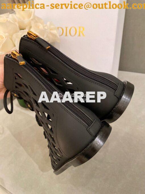 Replica Dior D-Trap Sandals Black Matte Calfskin KCQ489 8