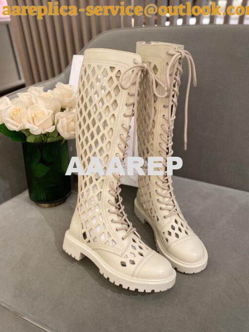 Replica Dior D-Trap Boots White Matte Calfskin KCI655 3