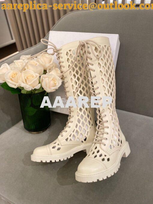 Replica Dior D-Trap Boots White Matte Calfskin KCI655 4