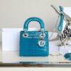 Replica Dior Crocodile Leather Mini Lady Dior Bag with Crystals in Blu