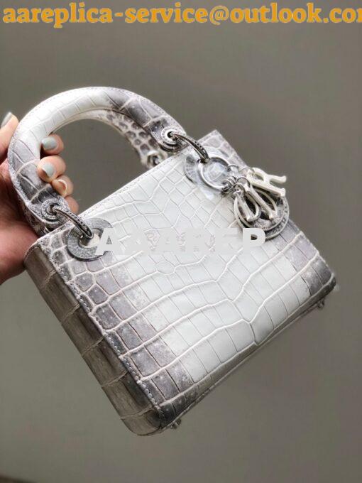 Replica Dior Crocodile Leather Mini Lady Dior Bag with Crystals Crocod 10
