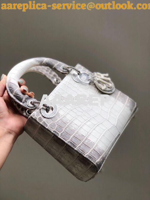 Replica Dior Crocodile Leather Mini Lady Dior Bag with Crystals Crocod 11