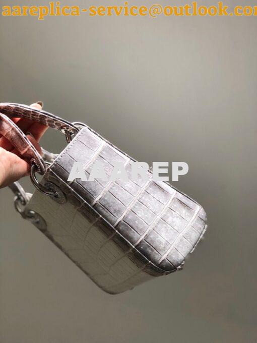 Replica Dior Crocodile Leather Mini Lady Dior Bag with Crystals Crocod 13