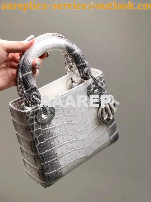 Replica Dior Crocodile Leather Mini Lady Dior Bag with Crystals Crocod 14