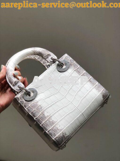 Replica Dior Crocodile Leather Mini Lady Dior Bag with Crystals Crocod 16