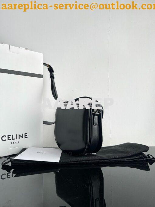Replica Celine Besace Triomphe In Shiny Calfskin 110413B Black 4