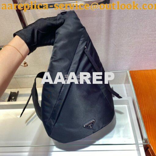 Replica Prada Re-nylon And Leather Backpack 2VZ092 Black 3