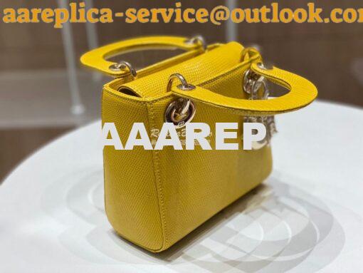 Replica Dior Lizard Mini Lady Dior Bag in Yellow 5