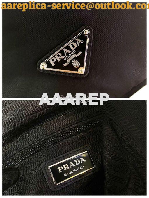 Replica Prada Re-nylon And Leather Backpack 2VZ092 Black 7