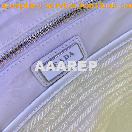 Replica Prada Signaux Nylon And Leather Hobo Bag 1BC160 White 8