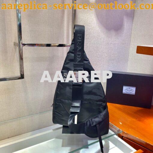 Replica Prada Re-nylon And Leather Backpack 2VZ092 Black 8