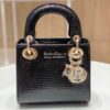 Replica Dior Mini Lady Dior Bag Metallic Calfskin with Platinum Beaded 11