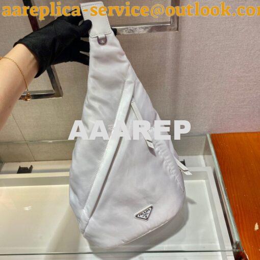 Replica Prada Re-nylon And Leather Backpack 2VZ092 White 4