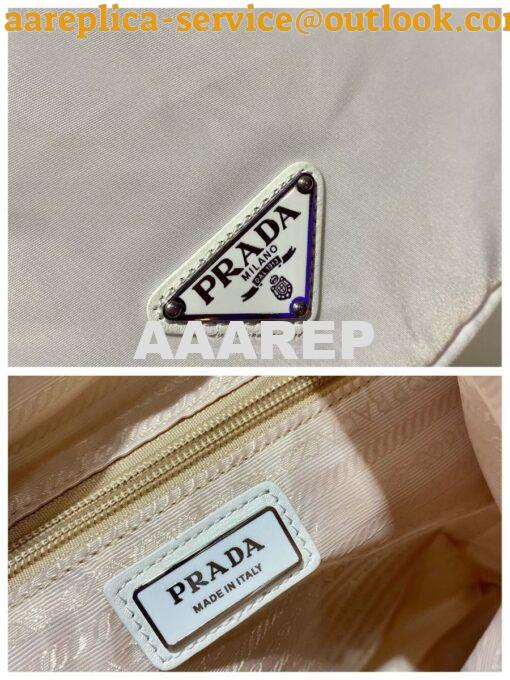 Replica Prada Re-nylon And Leather Backpack 2VZ092 White 7