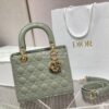 Replica Dior Mini Lady Dior Bag Metallic Calfskin with Platinum Beaded 10